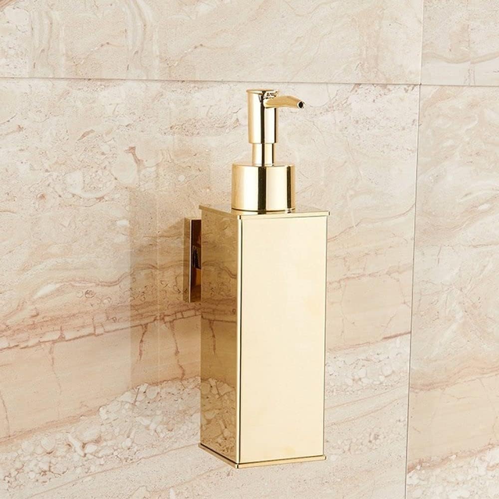 Golden Towel Rack Towel Bar Gold Stainless Steel Hardware SetRobe HookToilet Brush Cup Holder Soap Dish Bathroom Accessories,Single Towel Bar(Soap Dispenser)