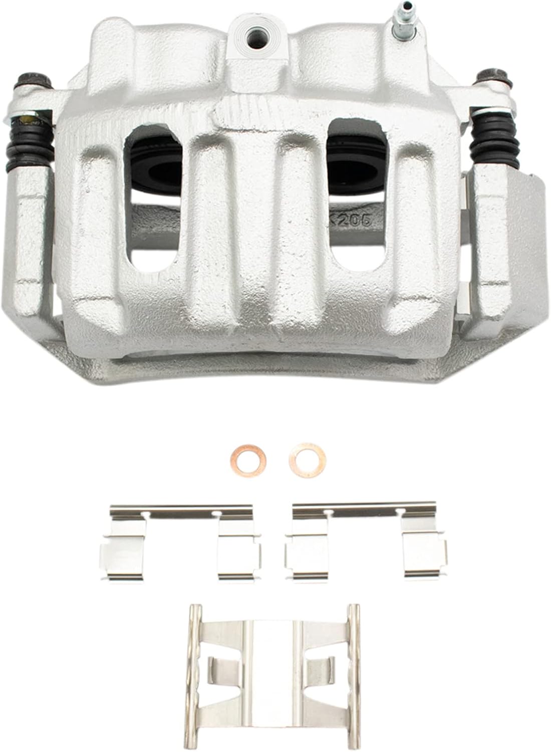 TRQ Front Brake Pad and Rotor Set Ceramic Rotors Calipers Hoses Compatible with 1999-2003 Ford F-150 2004 F-150 Heritage
