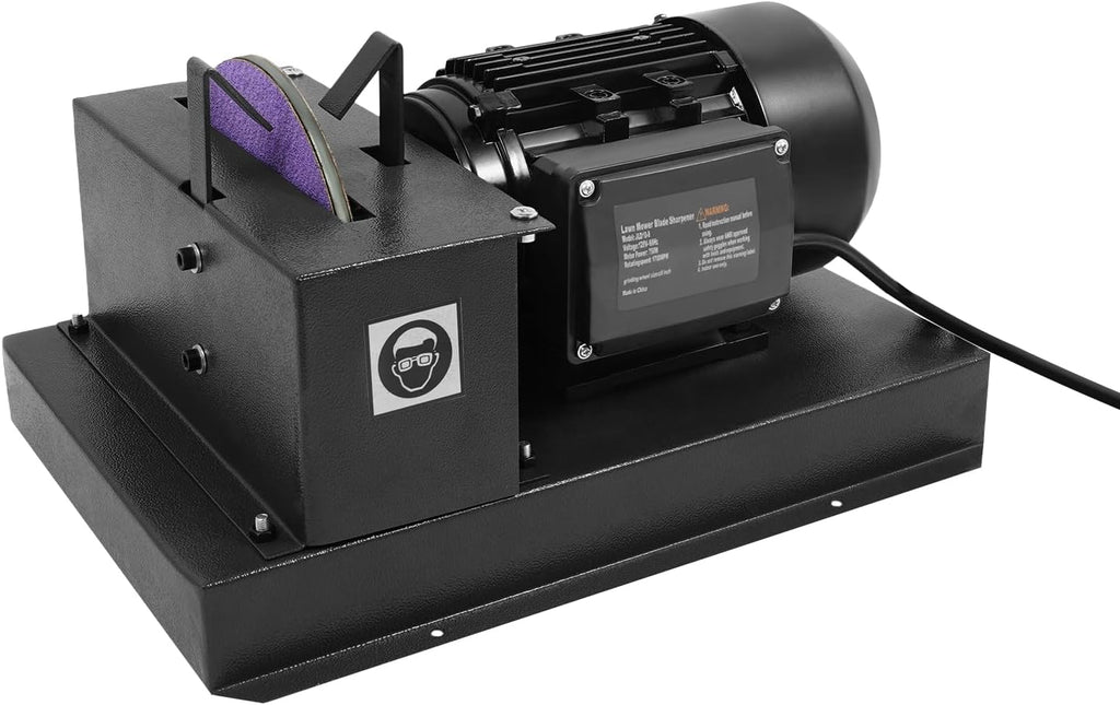 Lawn Mower Blade Sharpener | Lawnmower Blade Bench Grinder | Electric Lawn Mower Blade Sharpener | with 7/9-inch Ceramic Grinding Wheel | Two Spare Sandpaper | 1700 RPM | Black (1HP 750W)