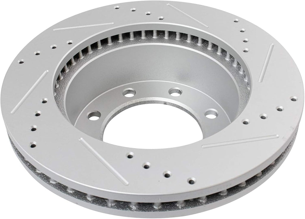 TRQ Front Performance Brake Pad, Caliper, & Rotor Kit Semi-Metallic Premium G-Coated Compatible with 2005-2012 Ford F-250 Super Duty F-350 Super Duty