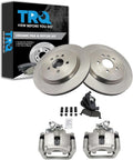 TRQ Rear Brake Pad and Rotor Set Ceramic Rotors Calipers Compatible with 2014-2016 2018 Lincoln MKT