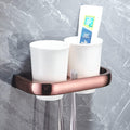 LSLYTQ All Copper Towel Rack, Rose Gold Black Bathroom Accessories Hardware Set, Towel Rail Towel Rack Bar Shelf, Tissue Paper Holder