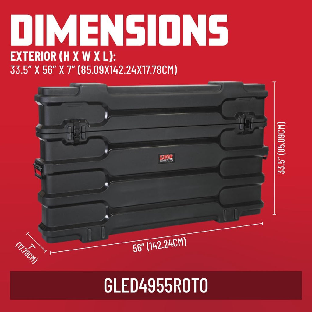 Gator Cases Molded LCD/LED TV and Monitor Transport Case, Fits 49' - 55' Screens (GLED4955ROTO)