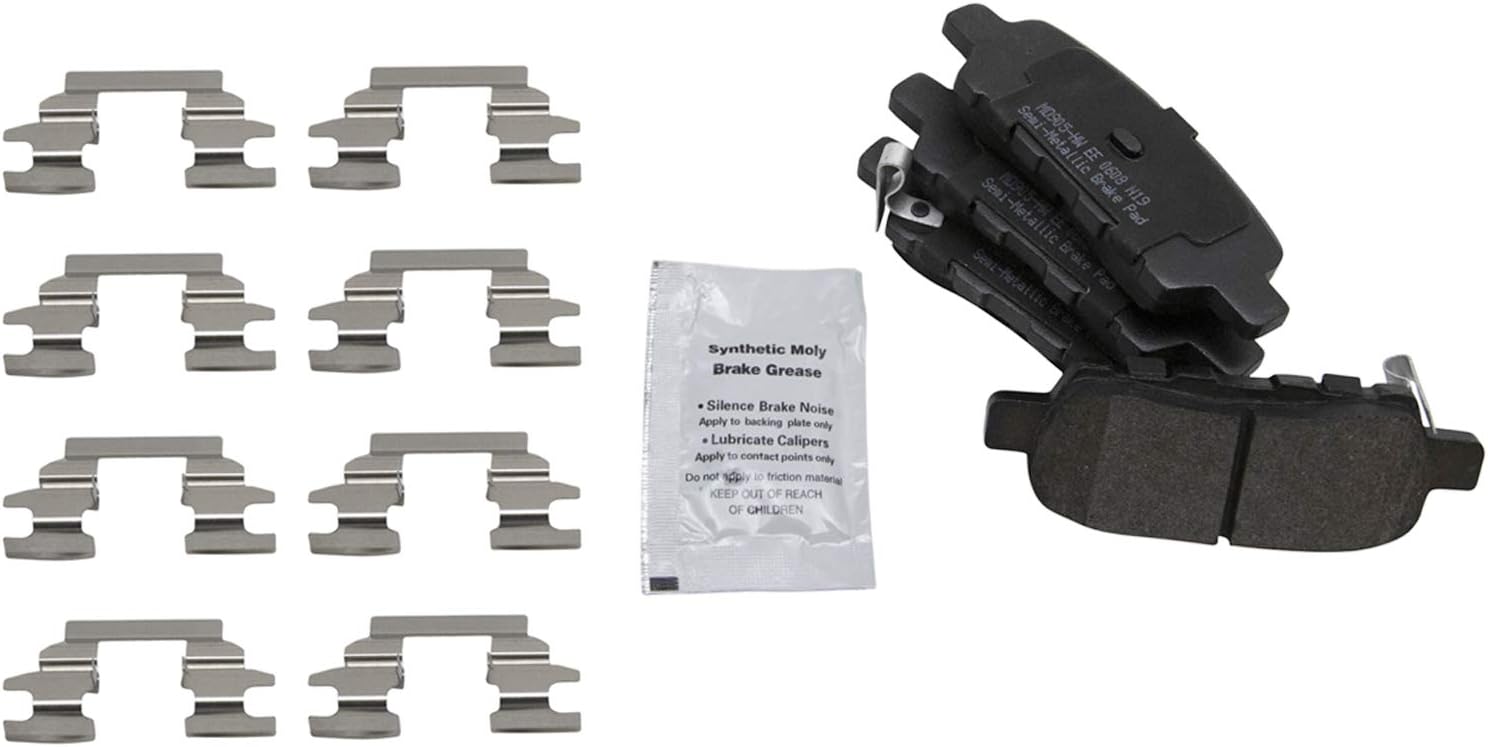 TRQ Rear Performance Brake Pad, Caliper, & Rotor Kit, with Chemical Kit Semi-Metallic Premium G-Coated Compatible with 2008-2013 Nissan Rogue 2014-2015 Rogue Select