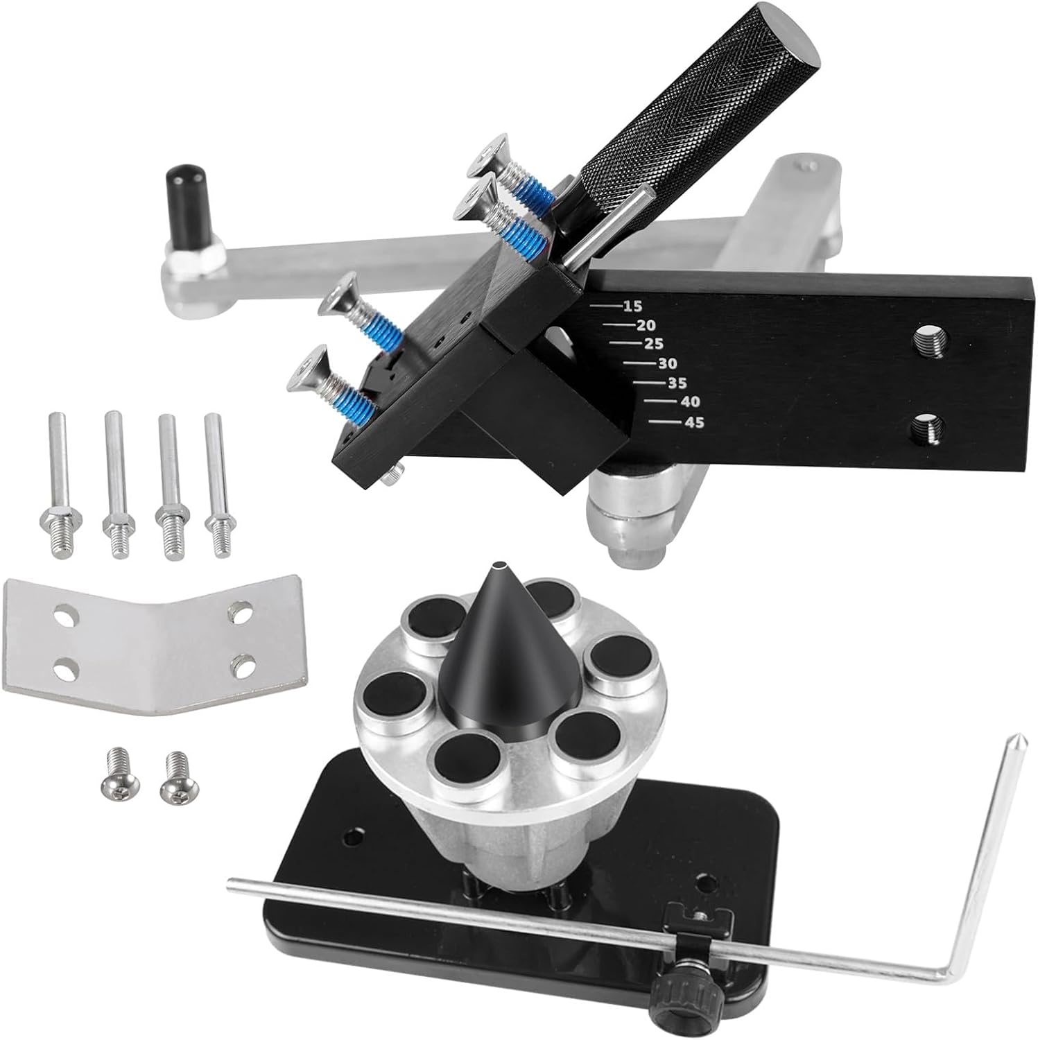 Adjustable 15°-45° Lawn Mower Blade Sharpener 5005 Blade Balancer Magnetic Wall Mount 42-047 Black