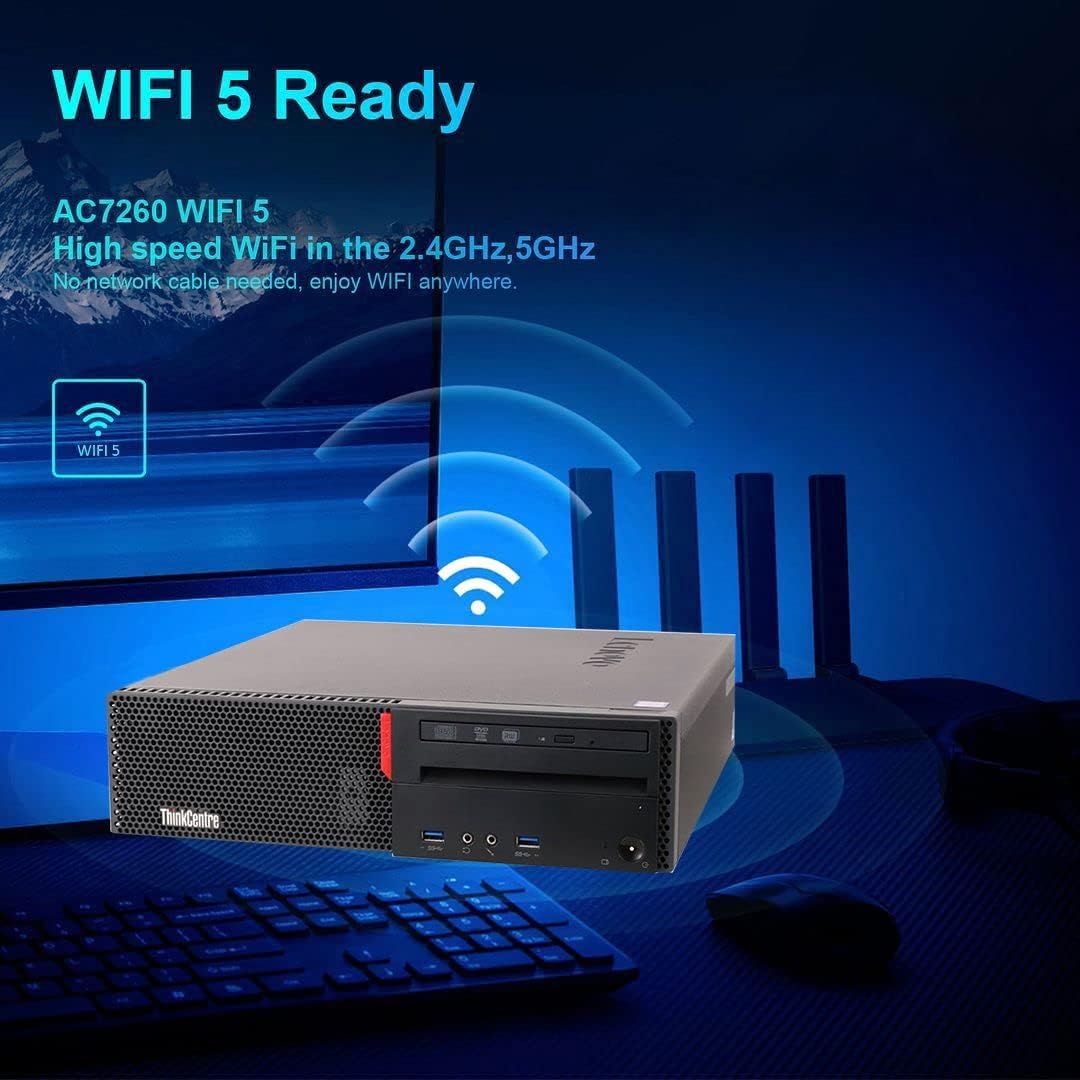 Lenovo ThinkCentre M800 SFF Desktop Computer PC, New KOORUI Dual 24' FHD Monitors,Intel Core i5 6500, 32GB DDR4 RAM,New 1TB SSD, Built-in AC WiFi,DVD-RW,Wireless Keyboard Mouse (Renewed)