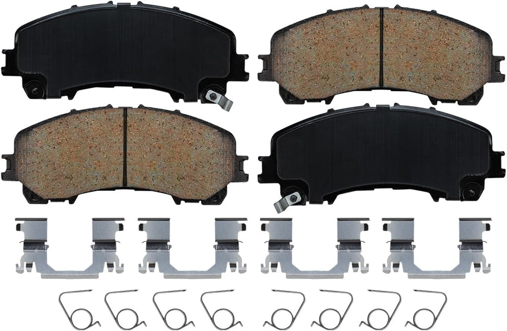 Detroit Axle - Brake Kit for 2014-2019 Nissan Rogue, Drilled & Slotted Brake Rotors Ceramic Brake Pads w/Hardware Replacement : 12.60 inch Front & 11.50 inch Rear Rotor