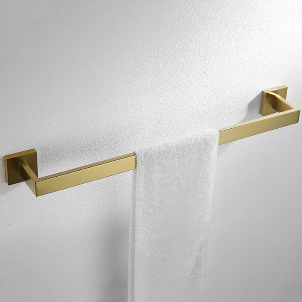 Brushed Gold Bathroom Accessories Hardware Towel Bar Rail Toilet Paper Holder Towel Rack Hook Soap Dish Toilet Brush,Single Towel Bar