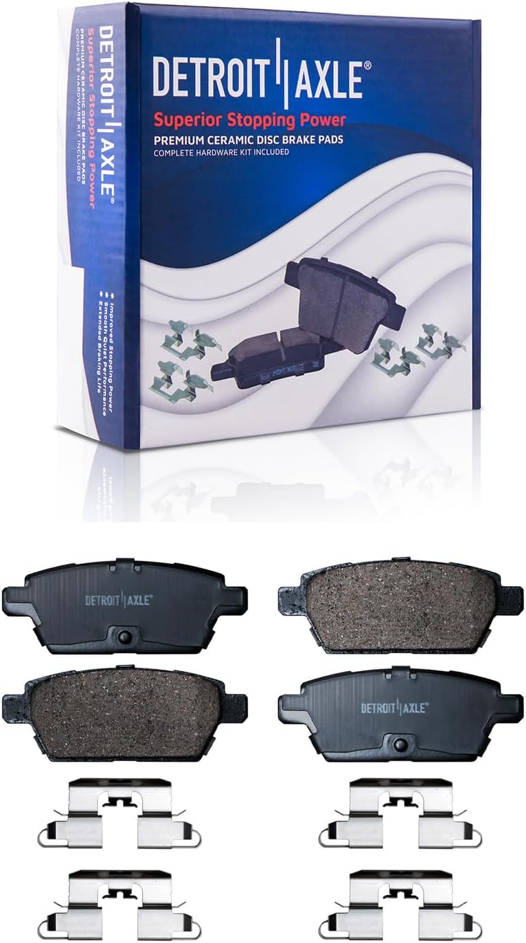 Detroit Axle - Brake Kit for Ford Fusion MKZ Zephyr Milan Mazda 6 Drilled & Slotted Brakes Rotors and Ceramic Brake Pads Replacement : 11.77' inch Front Rotor & 11.02' inch Rear Rotor