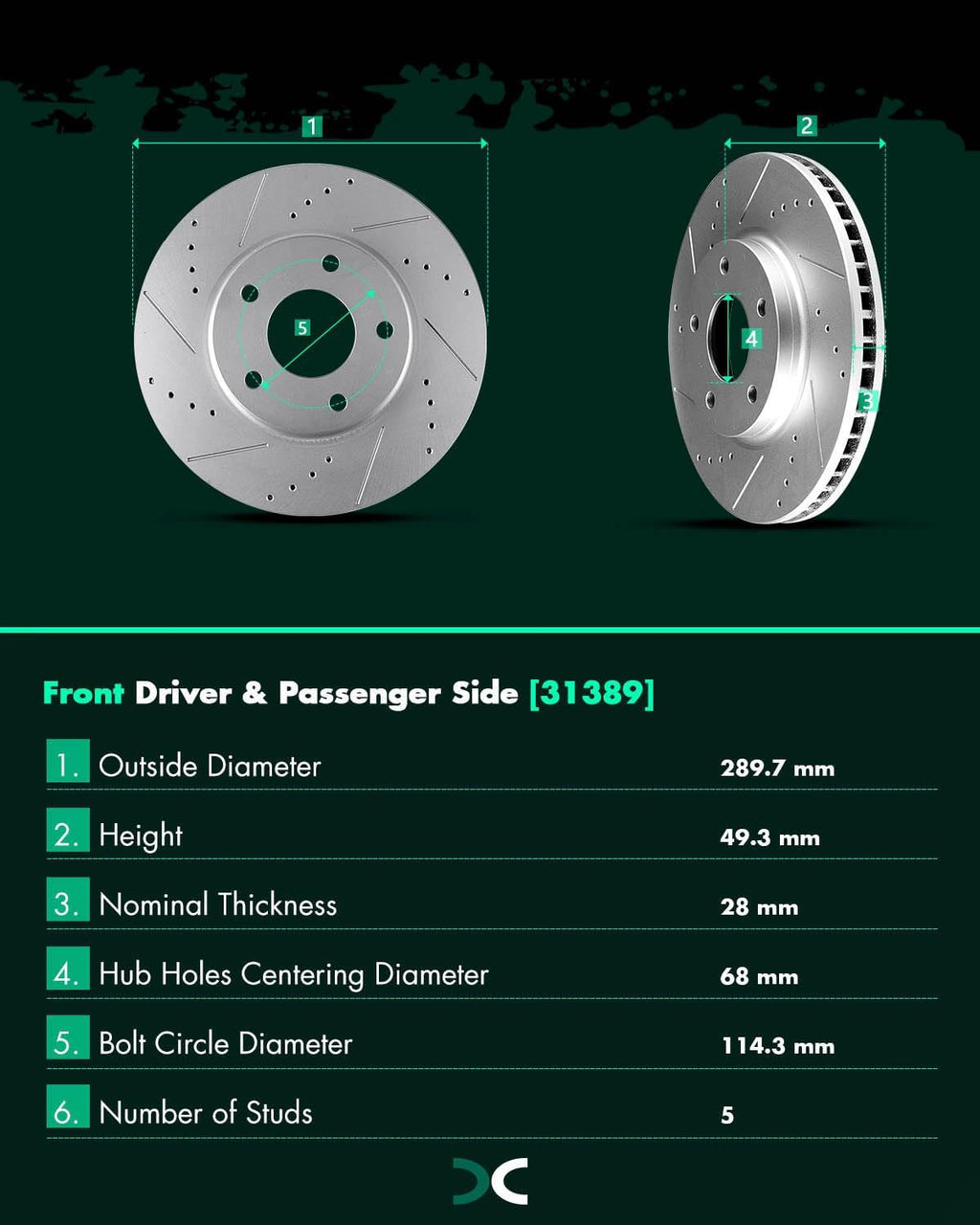 SCITOO Front 11.41' Brake Pads and Rotors Kits Fit For Nissan Quest 2004 2005 2006 2007 2008 2009 2011 2012 2013 2014 2015 2016 2017