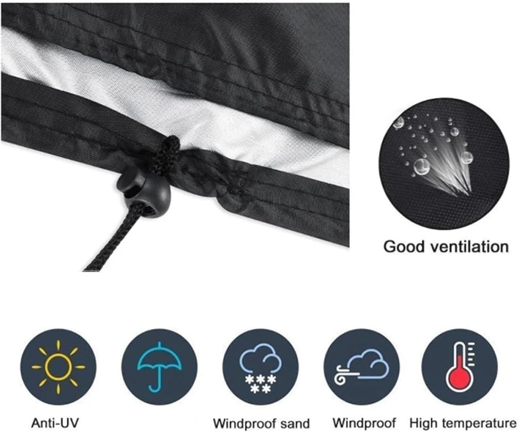 Lawn Mower Cover Oxford Cloth Black Car Coat Dustproof Garden Tractor Cover with Portable Storage Bag UV Protection for Home Use for Outside Storage