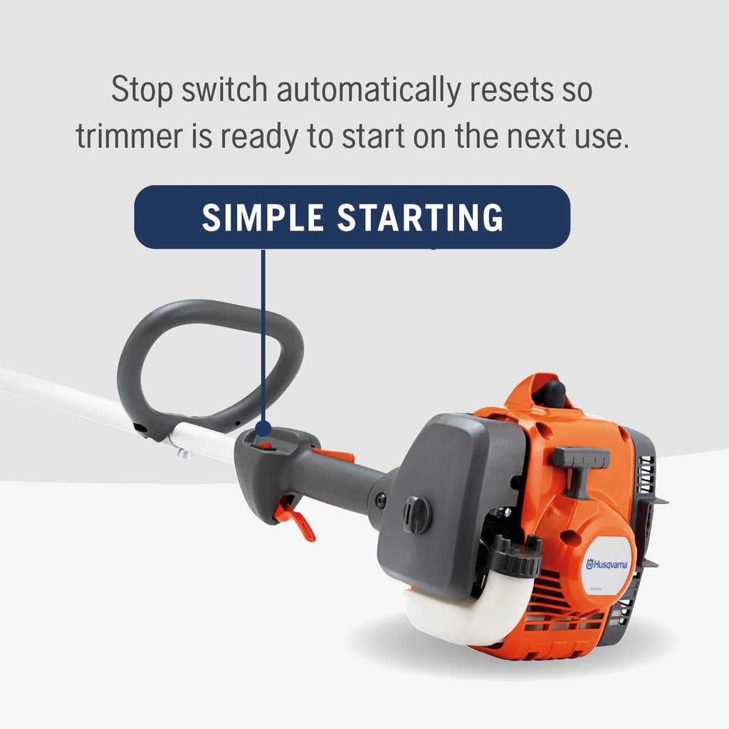 Husqvarna 122C Gas String Trimmer, 22-cc 2-Cycle, 17-inch Curved Shaft Gas String Trimmer with Tap N' Go Trimmer Head, 966712703