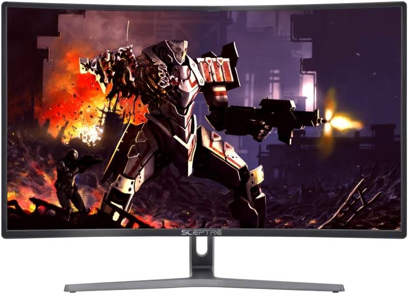 Sceptre C275B-144RR AMD FreeSync DisplayPort HDMI DVI Ports 27' Curved Professional 144 Hz Monitor Metal Black