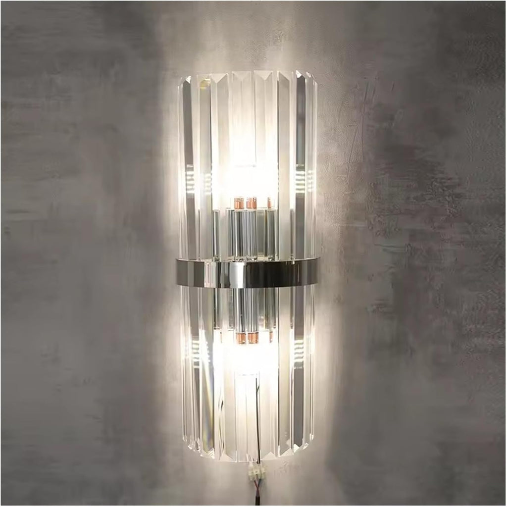 Crystal Wall Lamp Luxurious d Silver for Living Room Bedroom Decor Luminaire Bedside Wall Light Bathroom Fixtures,Energy Conservation Wall Light