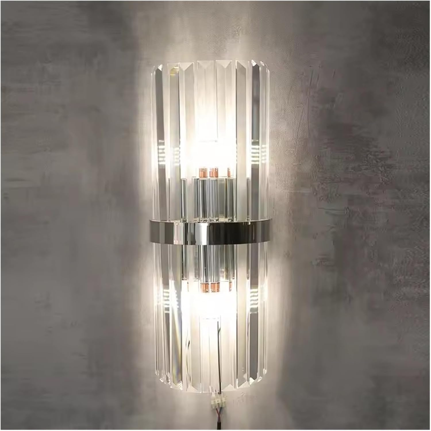 Crystal Wall Lamp Luxurious d Silver for Living Room Bedroom Decor Luminaire Bedside Wall Light Bathroom Fixtures,Energy Conservation Wall Light