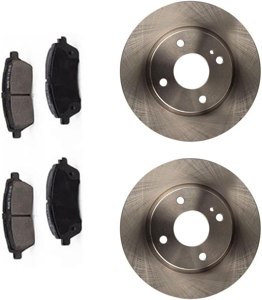 Front Brake Kit fits Ford Fiesta 1.6L 2011 2012 2013 2014 2015 2016 2017 2018 2019, fits Fiesta 1.0L 2014 2015 2016 2017, Ceramic Brake Pads and Rotors Kit Replace 3-PC Set