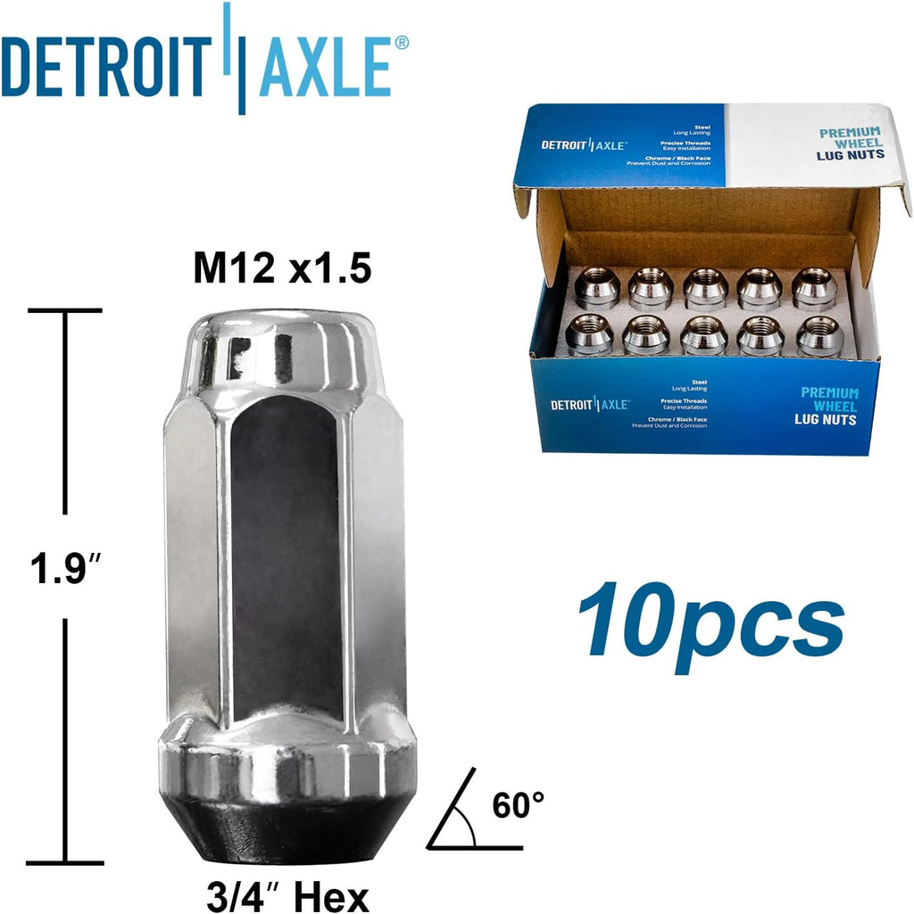 Detroit Axle - Brake Kit for Chevy Malibu Pontiac G6 Saturn Aura, Disc Brake Rotors Brake Pads Wheel Bearing Hubs Wheel Lug Nuts Replacement [11.65'' inch Front & 10.63'' inch Rear Rotor]