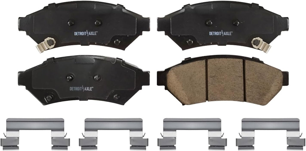 Detroit Axle - Front Brake Kit for 2004 Pontiac Grand Prix Drilled & Slotted Brake Rotors and Ceramic Brakes Pads Replacement