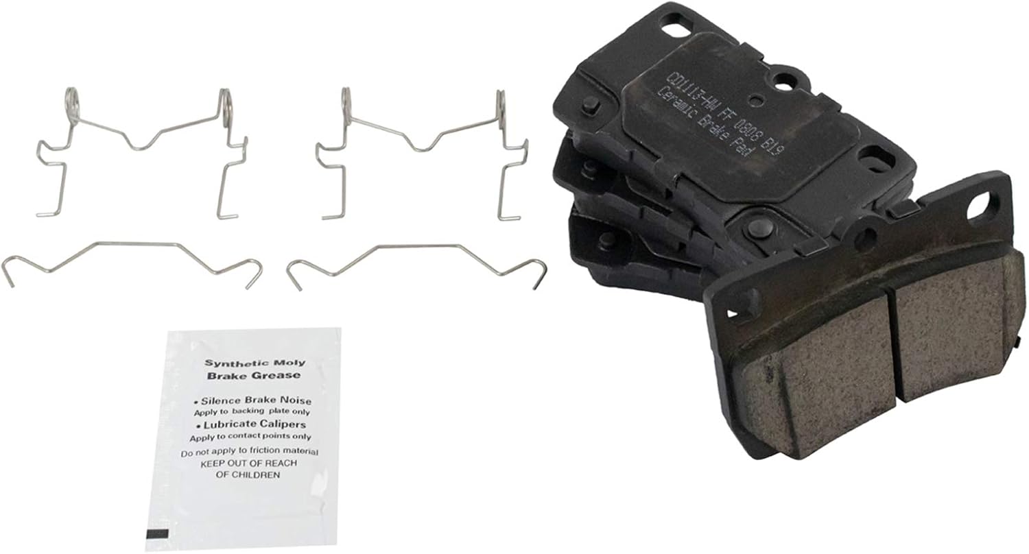 TRQ Rear Brake Pad and Rotor Set Ceramic Solid Rotors Calipers Compatible with 2006-2013 Lexus IS250