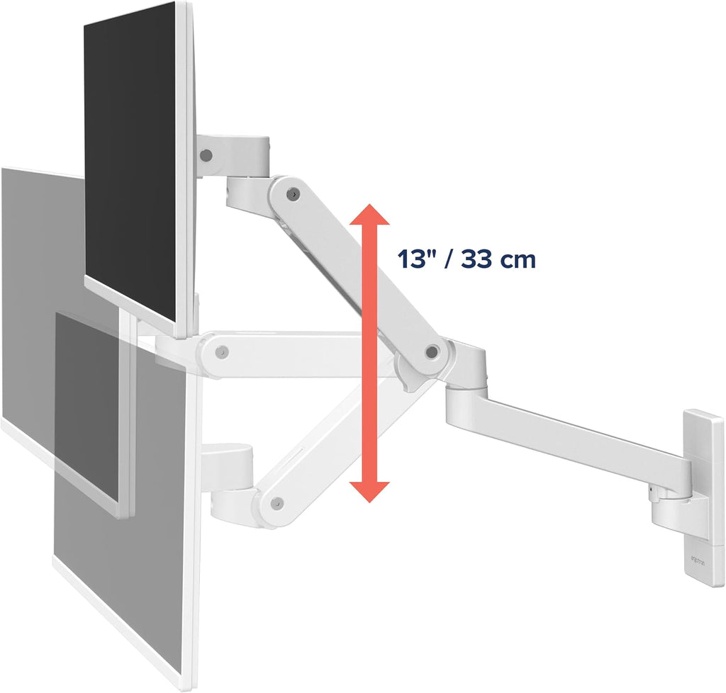 Ergotron – Upgraded LX Pro Premium Single Monitor Arm, VESA Wall Mount – for Monitors Up to 34 Inches, 4 to 22 lbs – White
