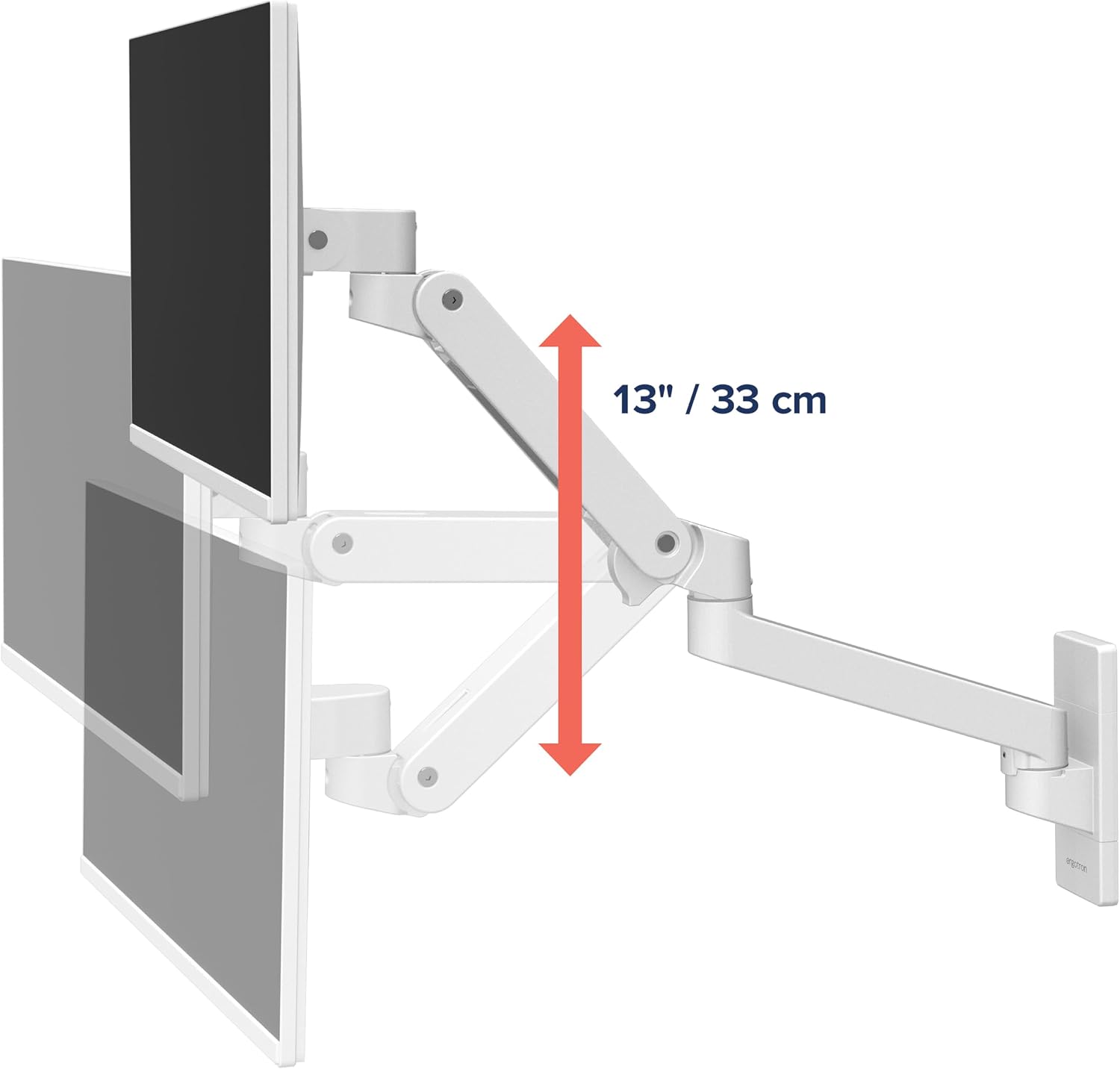 Ergotron – Upgraded LX Pro Premium Single Monitor Arm, VESA Wall Mount – for Monitors Up to 34 Inches, 4 to 22 lbs – White