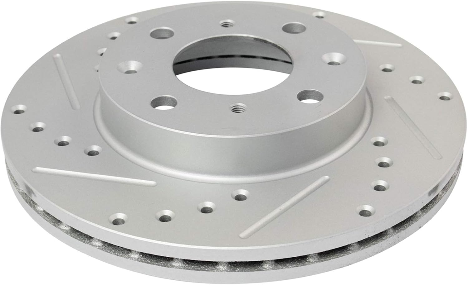 TRQ Performance Front Brake Pad and Rotor Set Ceramic Drilled Slotted Coated Vented Rotors Calipers Compatible with 1990-2000 Honda Civic 1993-1997 Civic del Sol 1990-1991 CRX