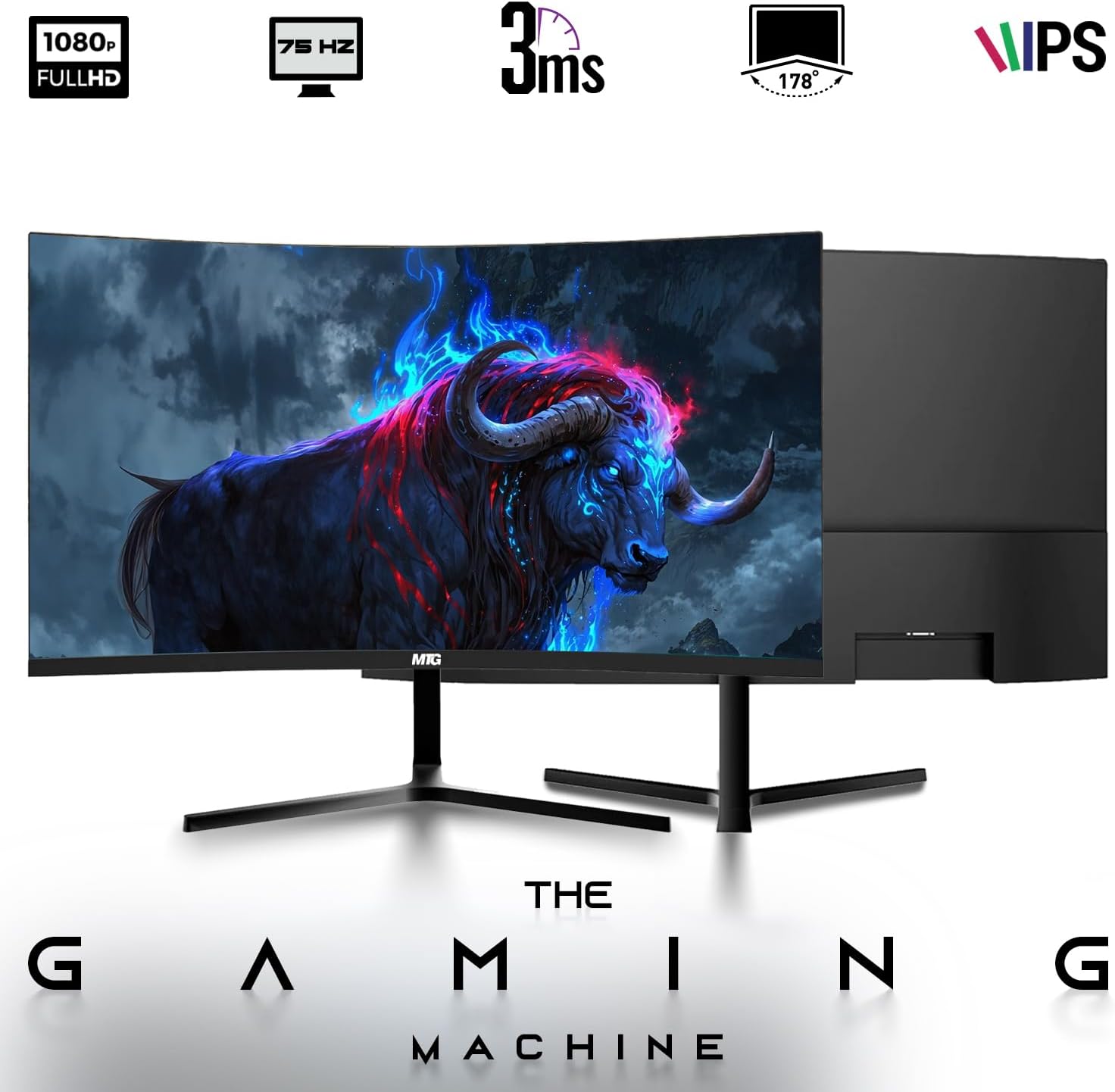 TechMagnet Nova Gaming Desktop PC Bundle with Core i7 32GB RAM 1TBSSD 32 Inch Curved Monitor RTX 4060 Graphics RGB Keyboard with AI-Enabled Copilot Key Mouse Headphones Webcam Windows 11(Renewed)