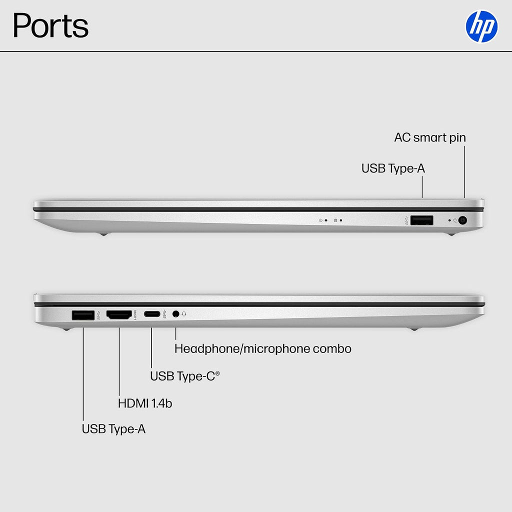 HP 17.3' Business Touchscreen Laptop Computer, 16GB RAM 1.5TB Storage (1TB SSD+512GB Docking Station Set), AMD Ryzen 5 7430U (Up to 4.3 Ghz), Windows 11, Numeric Keypad, SageNova Earphones, Silver