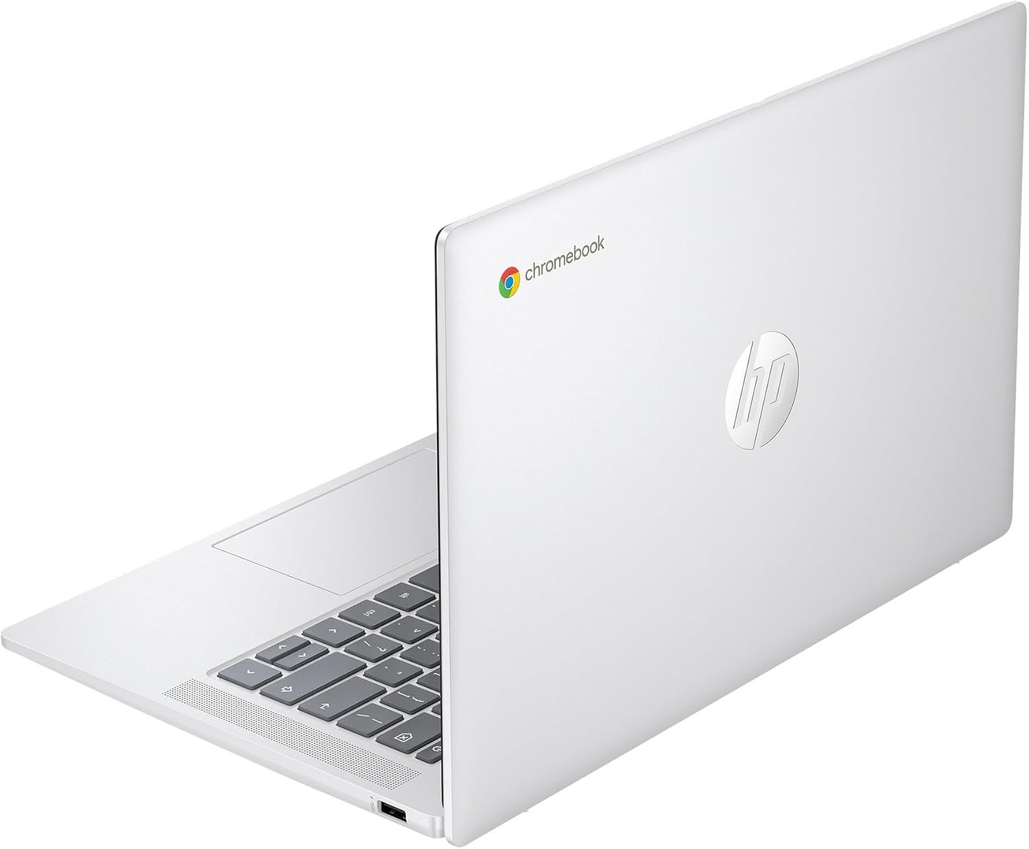 HP Chromebook 14 inch HD Anti-Glare Laptop | Intel Processor N200 | Intel UHD Graphics | Bluetooth |Silver| 4GB RAM | 256GB Storage(128GB eMMC + 128GB Micro SD) | Chrome OS