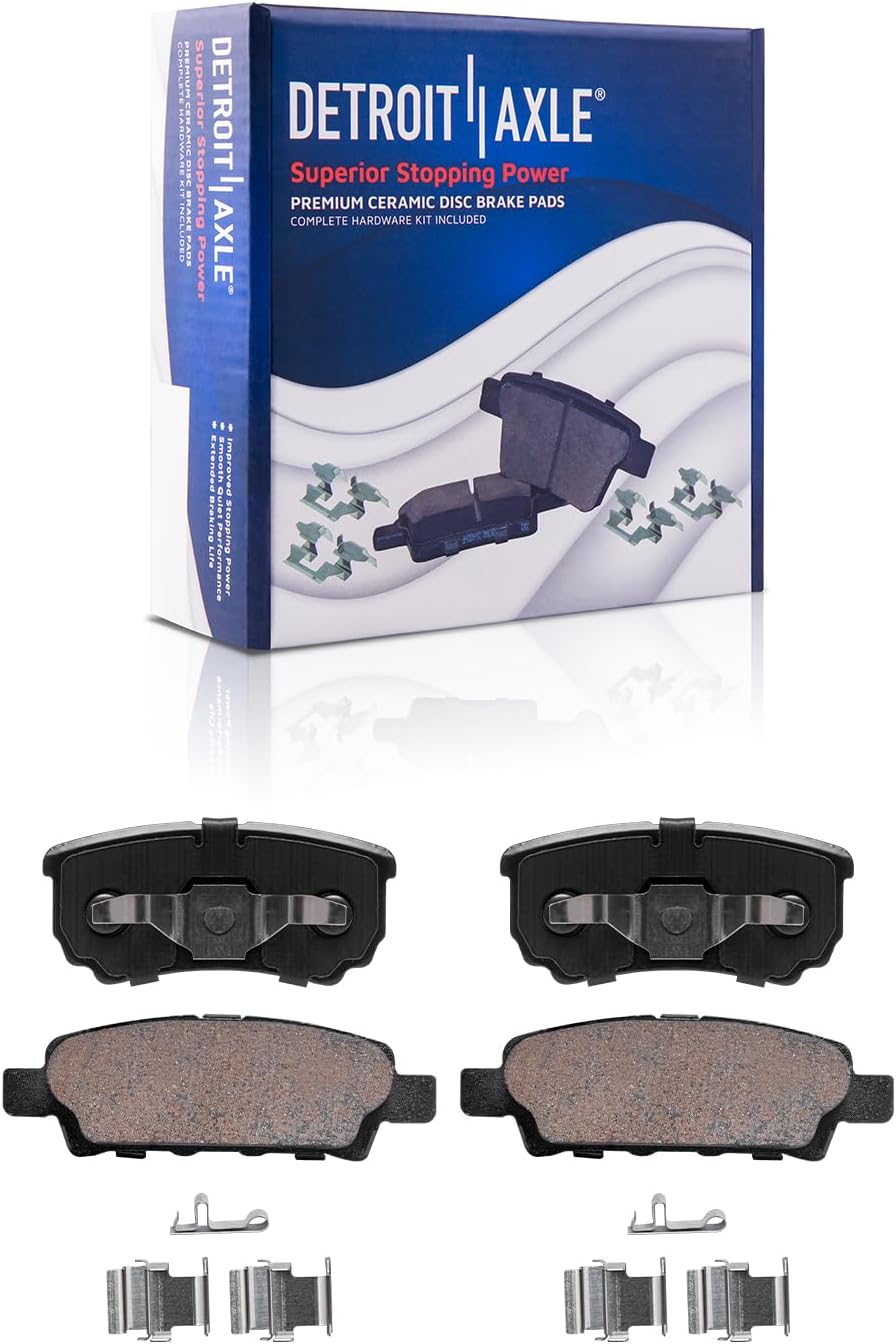 Detroit Axle - 10.31 inch (262mm) Rear Disc Rotors Brake Pads Calipers Replacement for 200 Sebring Compass Patriot Avenger Caliber