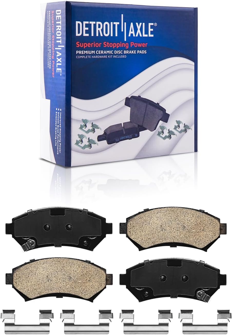 Detroit Axle - Brake Kit for 2000-05 Chevy Impala Monte Carlo 1998-99 Intrigue 11.92' inch Front & 10.94' inch Rear Drilled Slotted Brake Rotors Ceramic Brakes Pads 2001 2002 2003 2004 Replacement