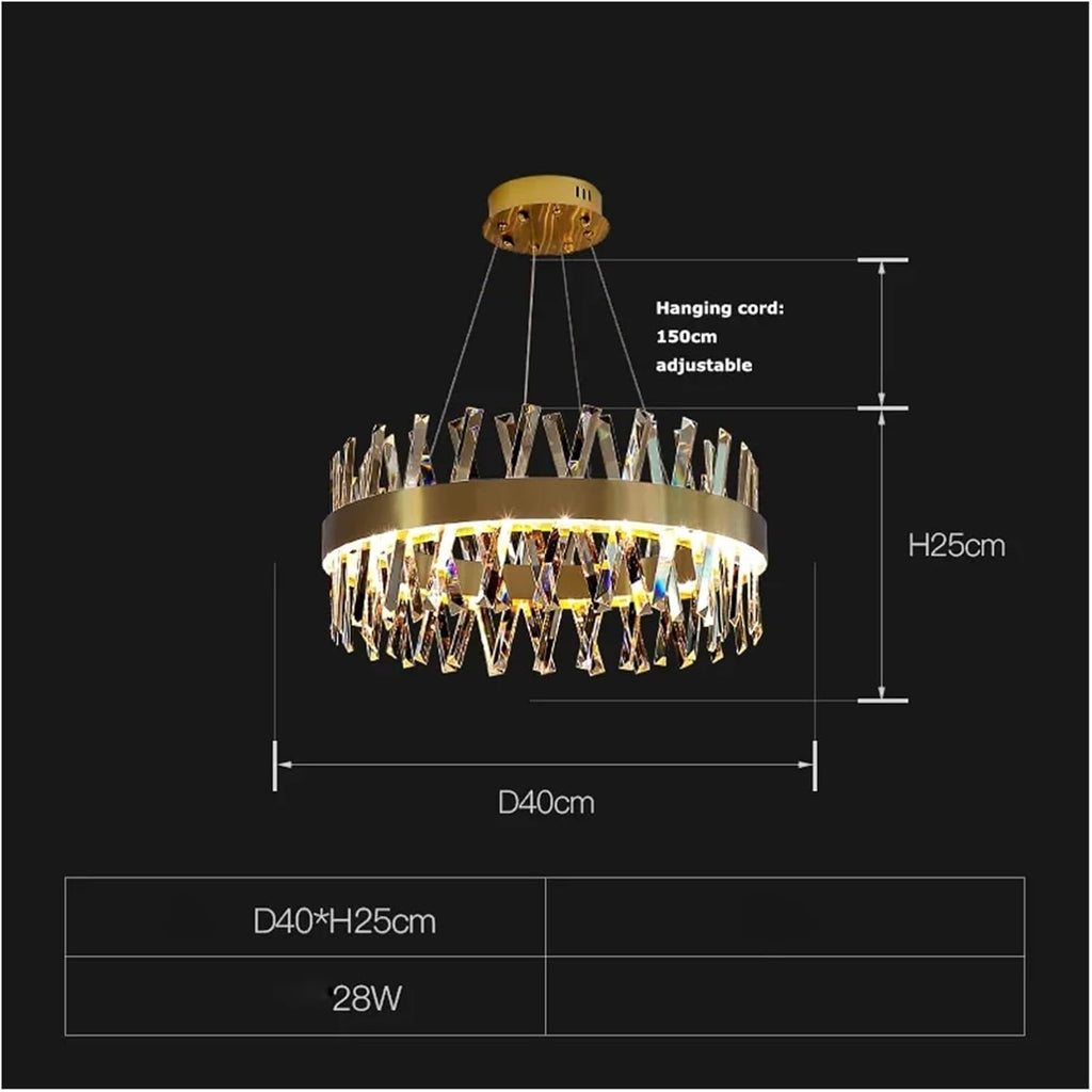 Crystal Chandelier Round Oval Gold Silver Hanging Lamps Suspension Luminaire for Living Room,Dining Light Fixtures