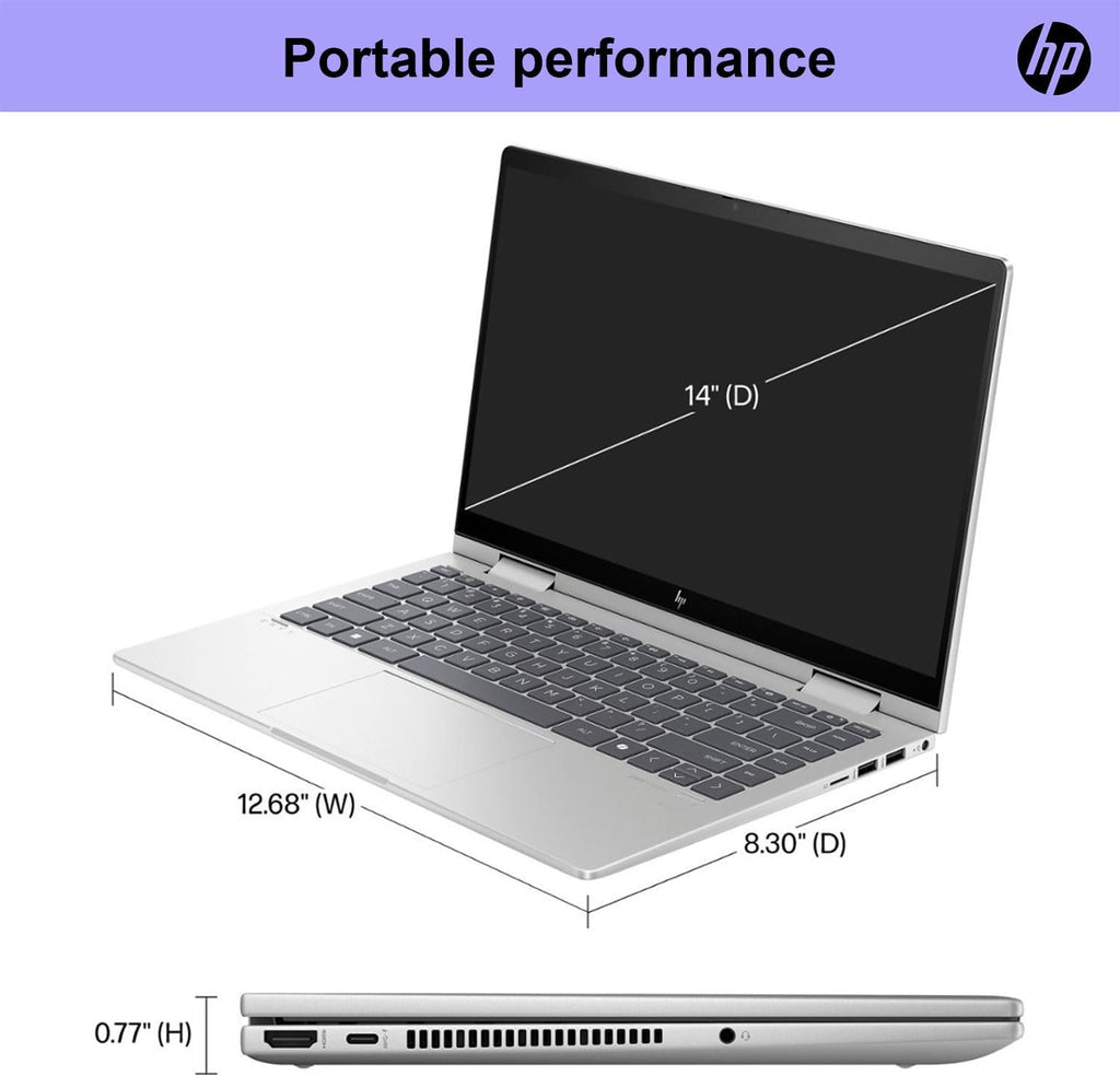 HP Envy X360 Business 14' Touchscreen Intel Core 7 2-in-1 Convertible Laptop, 14' FHD 1920 * 1080 Touchscreen, Core 7 150U (Beats Intel i7-14700), 16GB RAM, 1TB SSD, FP Reader, Wi-Fi 6, W11P