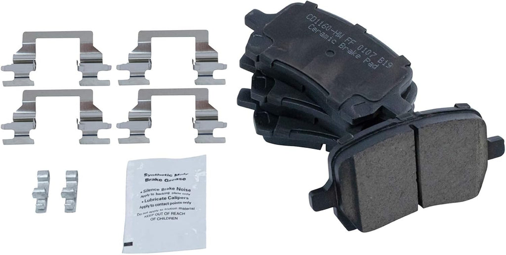 TRQ Performance Front Brake Pad and Rotor Set Ceramic Drilled Slotted Coated Vented Rotors Calipers Compatible with 2005-2007 Chevrolet Cobalt 2008-2010 HHR 2007-2008 Pontiac G5 2005 Saturn Ion