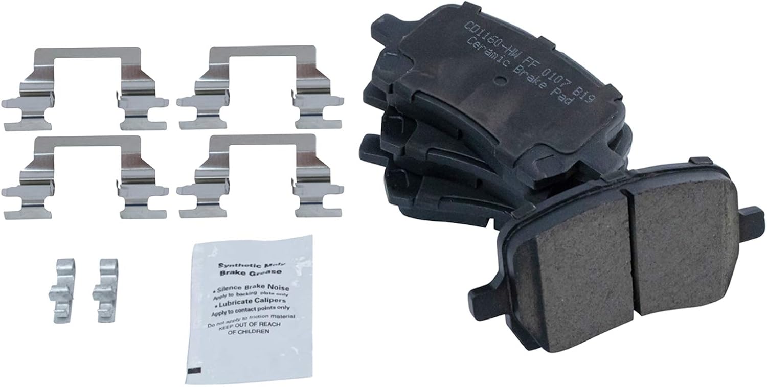 TRQ Front Brake Pad and Rotor Set Ceramic Vented Rotors Calipers Hoses 276 mm Compatible with 2004-2008 Chevrolet Malibu 2006-2007 Pontiac G6