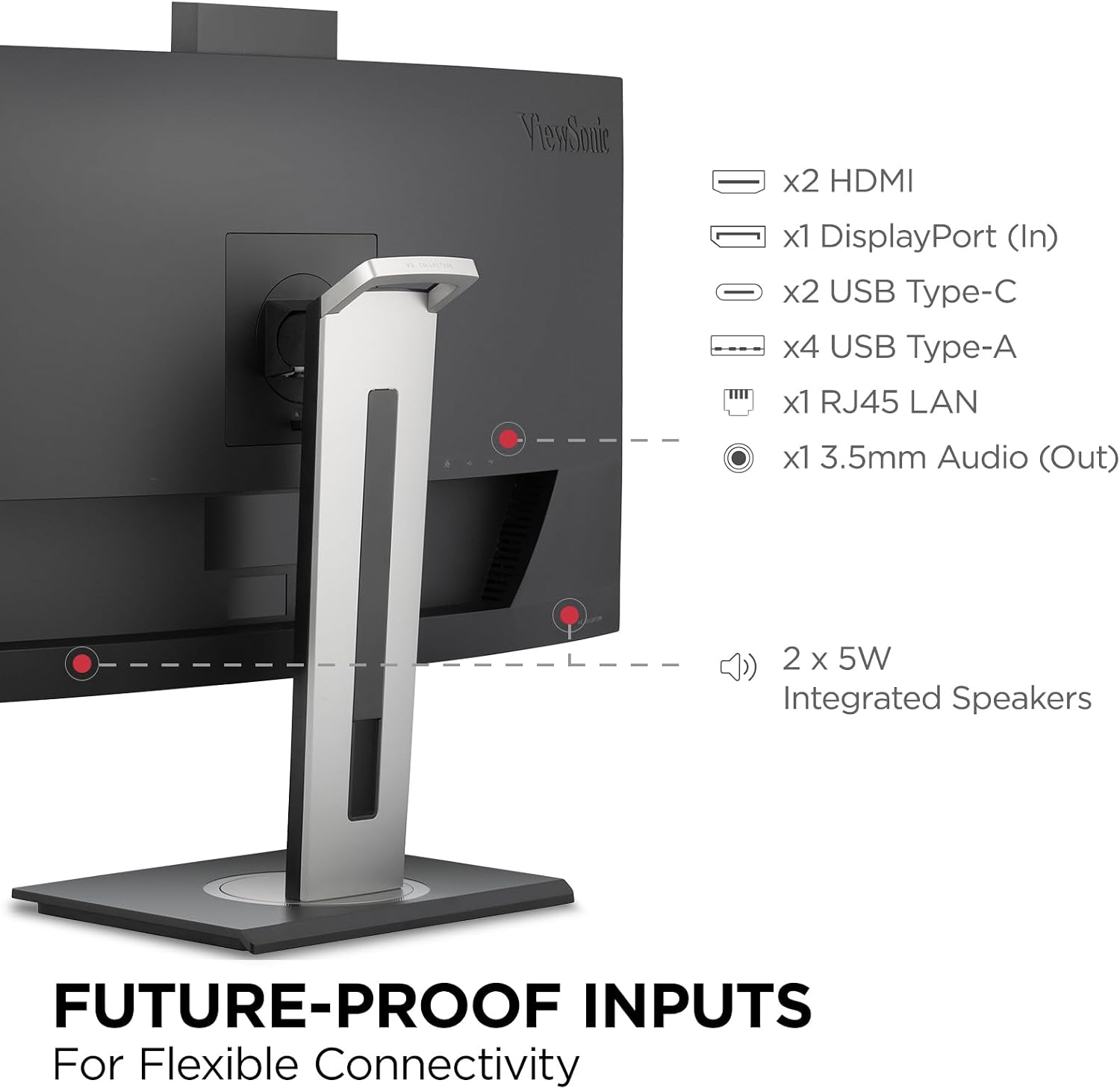 ViewSonic VG3457CV 34 Inch 1440p Ultrawide Docking Monitor, Curved IPS with Windows Hello IR Webcam Compatibility for Smooth Video Conferencing, Full Ergonomic Adjustability, 100W USB-C, and HDMI