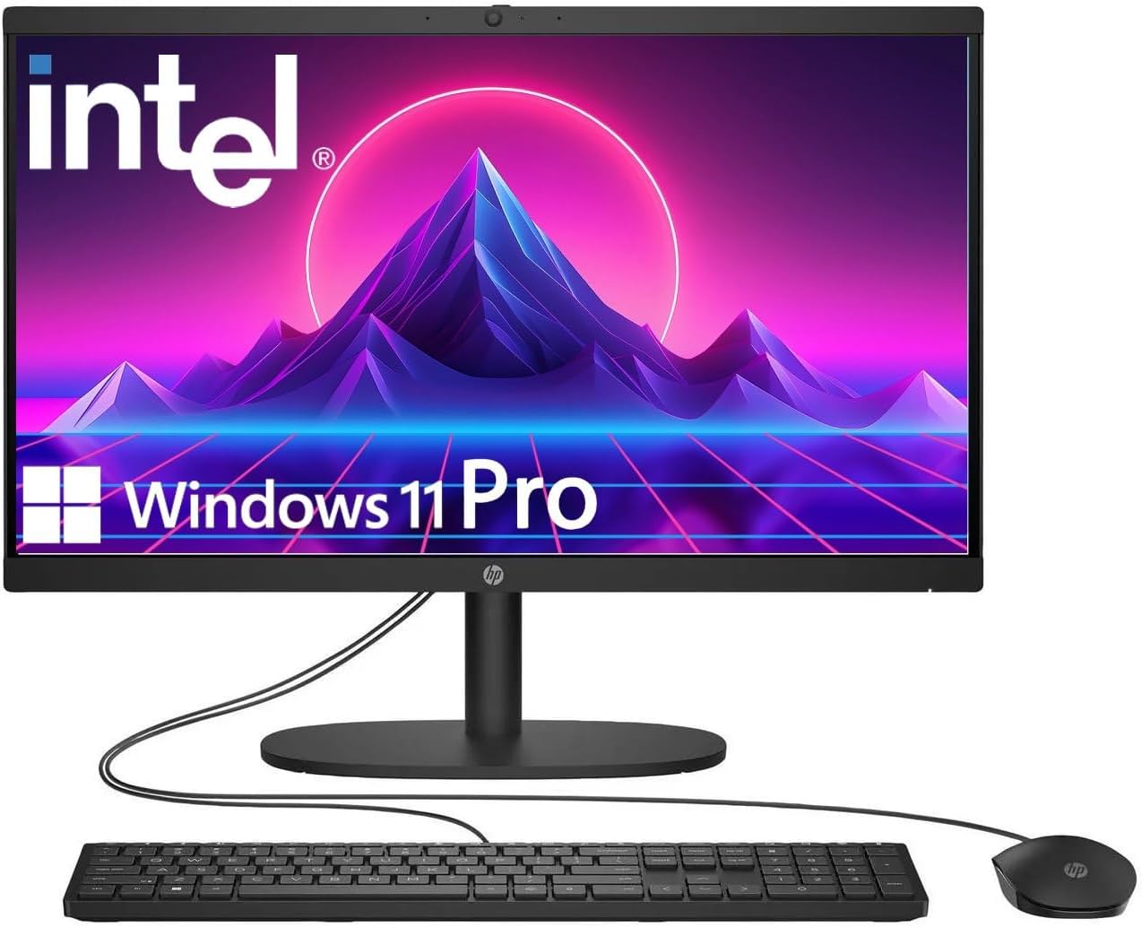 HP 2025 22' FHD All-in-One Desktop Computer • The New Version for Everyday Use • Latest 13th Gen Intel Quad-Core CPU • 8GB DDR5 • 128GB Storage • HDMI • Type-C • Wi-Fi • HD Webcam • Win11 Pro • Black