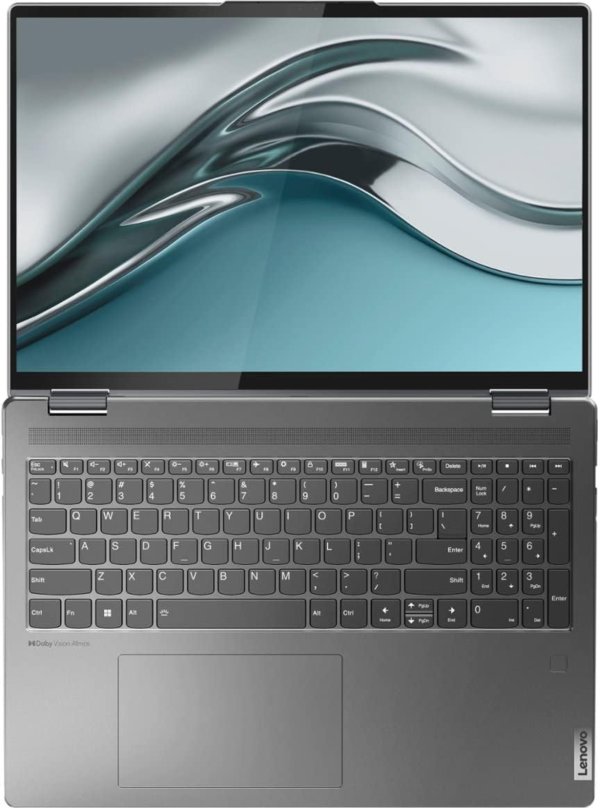 Lenovo 2022 Yoga 7i 2-in-1 16' 2.5K Touch Premium Laptop | Intel Core i5-1240P | Backlit Keyboard | Fingerprint | Windows 11 | Gray| 8GB RAM | 256GB SSD