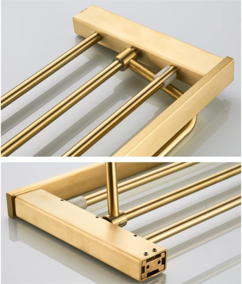 Towel Racks 304 Stainless Steel Brushed Towel Rack Double Towel Bar Wall-Mounted Towel Rail for Bathroom Kitchen Organizer
