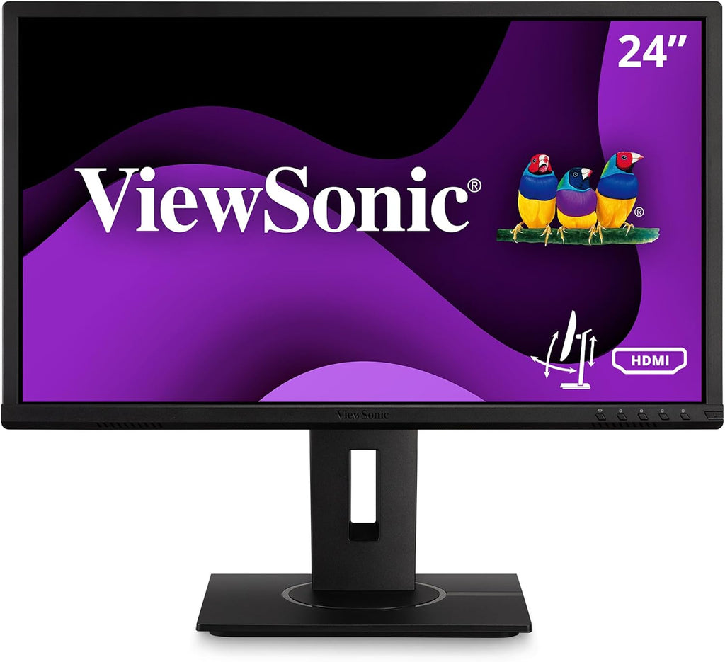ViewSonic VG2440 24 Inch 1080p Monitor, VA Display for Smooth Home and Office Productivity, Advanced Ergonomics, HDMI, DisplayPort, VGA, and USB Inputs