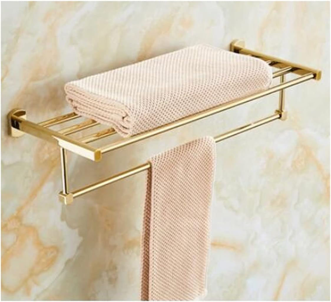 Bathroom Hardware Sets Gold Bath Sets Towel Rack Paper Holder Toilet Brush Holder Hooks Bathroom Hardware Towel Set,Single Towel Bar(Towel Rack 1)