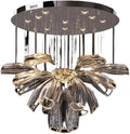 Modern Luxury Crystal LED Chandelier Living Room Restaurant Hotel Lobby Villa Glass Chandelier Gold and Silver Color Decorative Light,Dining Light Fixtures
