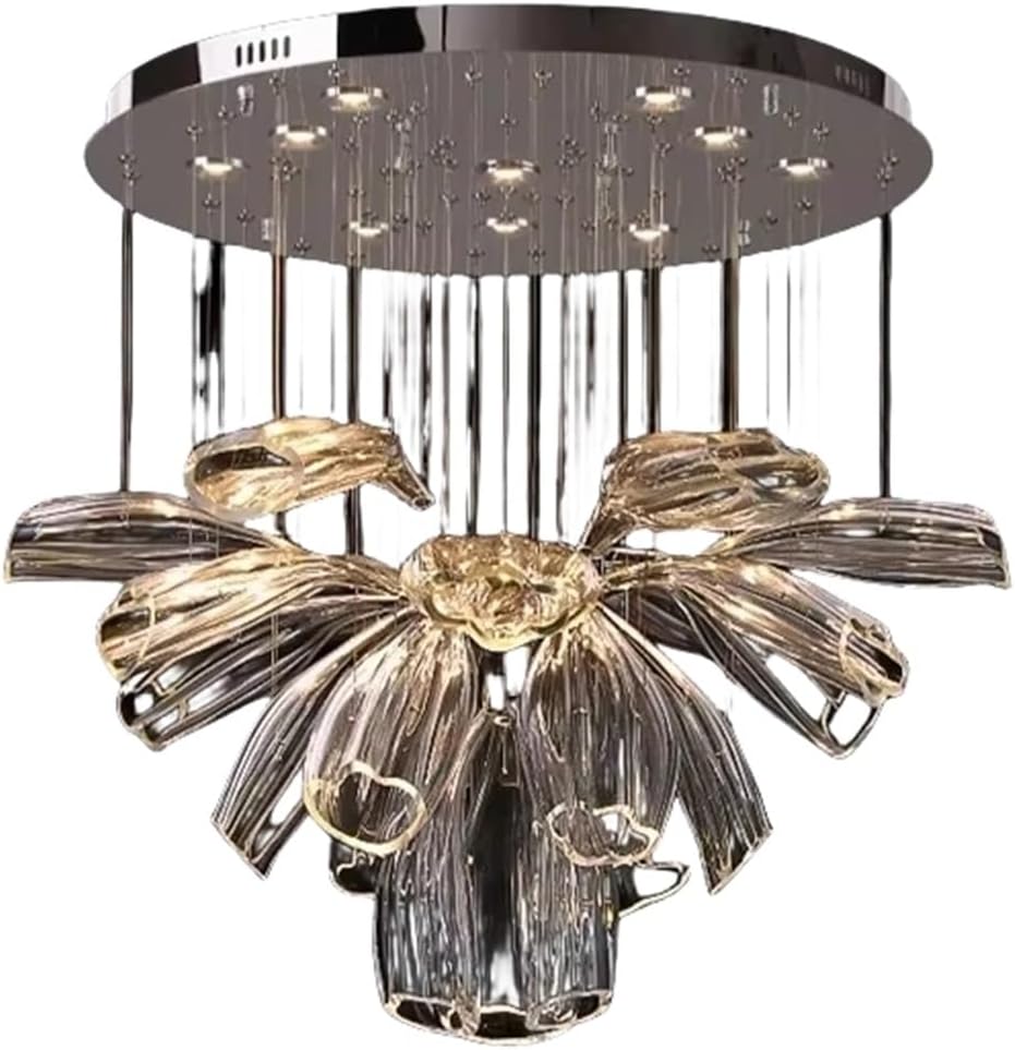 Modern Luxury Crystal LED Chandelier Living Room Restaurant Hotel Lobby Villa Glass Chandelier Gold and Silver Color Decorative Light,Dining Light Fixtures