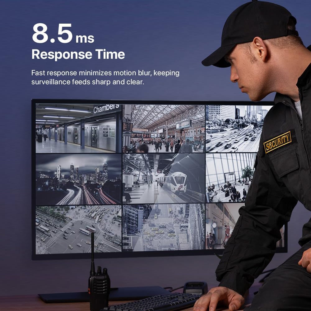 43 Inch Surveillance Grade Large Size 24/7 4K Monitor Screen, 4K LCD Monitor, HDMI/VGA/DVI/BNC Inputs, 3840 x2160 HD, 16:9, 8.5ms Response, Designed for CCTV Security DVR/NVR Camera System