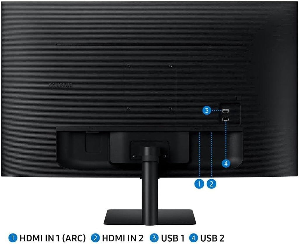 Samsung 32' Smart M5 (M50D) FHD VA Monitor with HDR10, 4ms Response Time, Anti Glare, Flicker Free, VESA Mount (100mm), HDMI, Black Color (LS32DM500ENXGO) (Renewed)