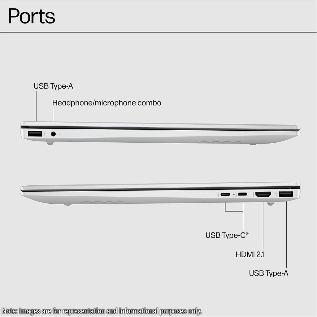 HP OmniBook 5 AI Copilot+ Laptop, AMD Ryzen AI 7 350, 32 GB LPDDR5x RAM, 1 TB PCIe SSD, 16' 2K (1920x1200) Touchscreen Display, AMD Radeon 860M, Backlit Numeric Keyboard, W11 Home, Silver
