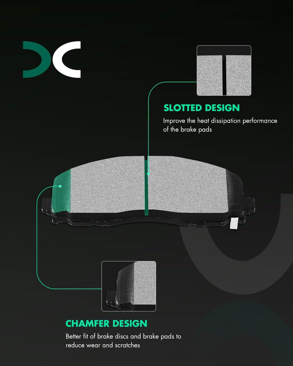 SCITOO Brake Kits For Chrysler Pacifica 2017,For Town & Country 2012-2016,For Grand Caravan/For Journey 2012-2017 Front Drilled Slotted Brake Rotors and Semi Metallic Brakes Pads:53068;D1589