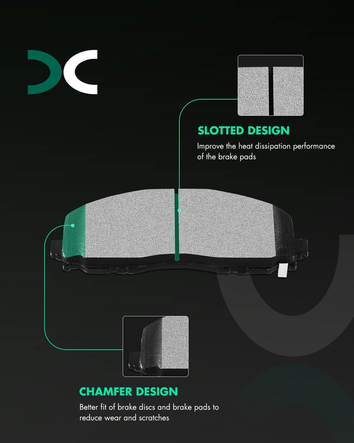 SCITOO Brake Kits For Chrysler Pacifica 2017,For Town & Country 2012-2016,For Grand Caravan/For Journey 2012-2017 Front Drilled Slotted Brake Rotors and Semi Metallic Brakes Pads:53068;D1589