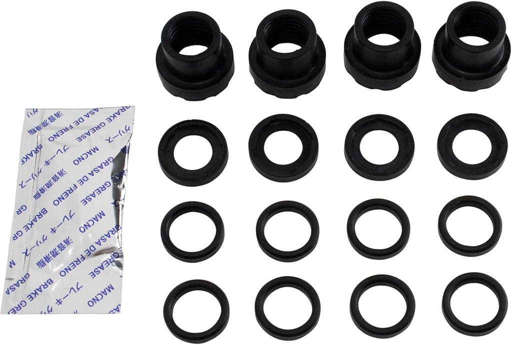 TRQ Front Brake Pad and Rotor Set Ceramic Rotors Calipers Hoses Compatible with 2000 Cadillac Escalade