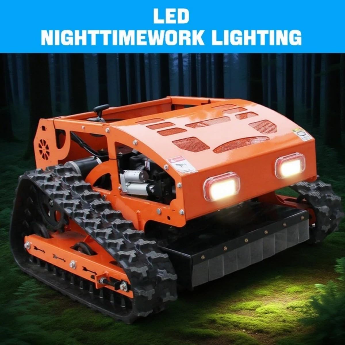 Heavy-Duty Remote Control Lawn Mower with 9Hp Four Stroke Gasoline Engine, Manganese Steel Blade, Adjustable Cutting Height and Speed, All Terrain Grass Cutter Yard Mower Remote Control